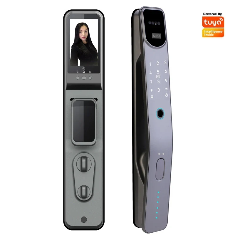 Smart Home Door Lock - Wi-Fi対応顔認識スマートロック、安全な家庭用防犯ドア、猫目型電子パスワードドアロック