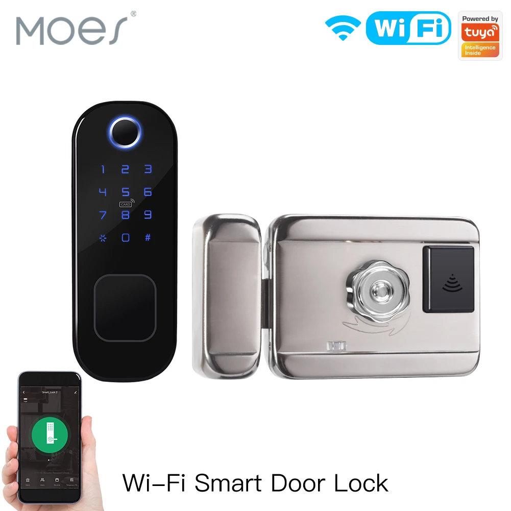 Smart Home Door Lock - あなたのもの-Wi-Fiを備えたスマート指紋ドア,家,ホテル,セキュリティのためのデジタルドアロック,パスワード付き