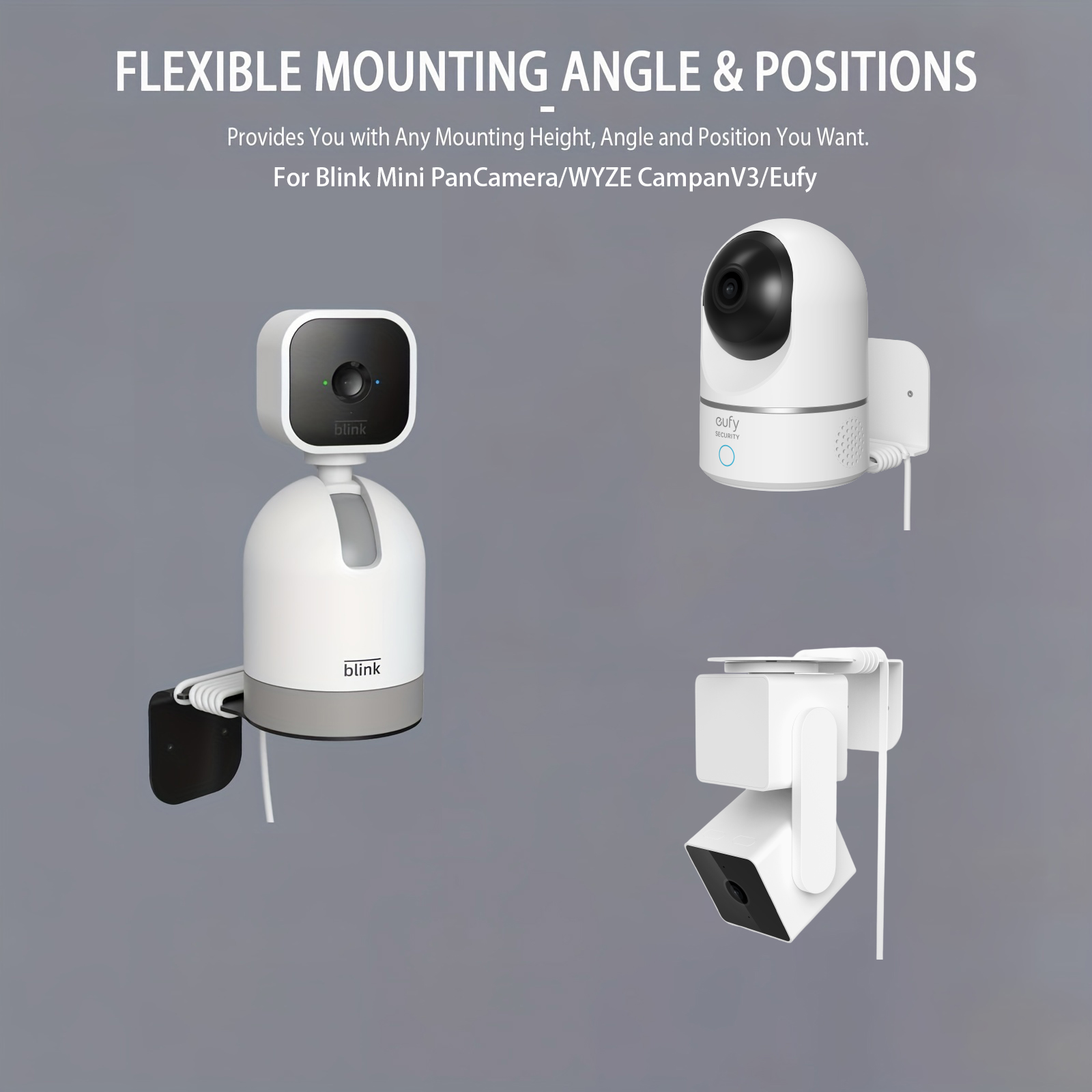 Eufy Camera E220 - Blink Mini PanCamera/WYZE CampanV3/Eufyカメラホルダー、カメラ収納ホルダー、室内モニタリング用壁掛けブラケットに適しています。