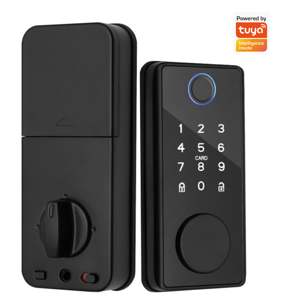 Smart Home Door Lock - Tuyaアプリ対応、リモコン操作可能なドアロック。鍵と指紋認証機能を搭載した電子式デジタル室内用電子錠。