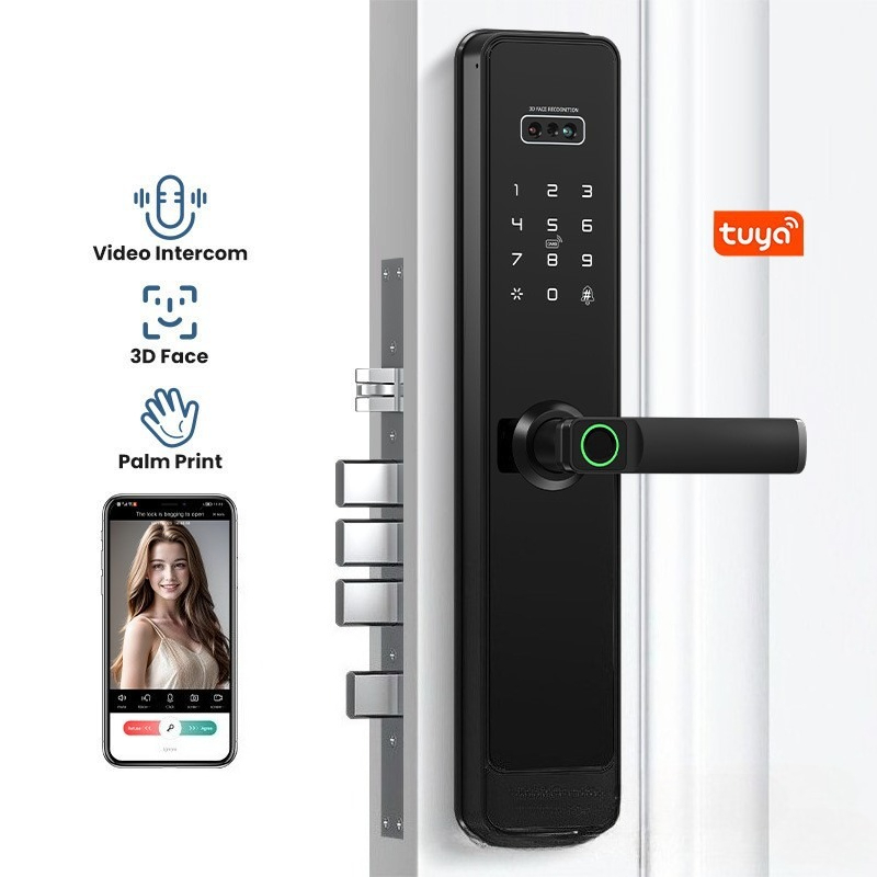 Smart Home Door Lock - EGFirtor 半自動 Tuya 指紋パスワードロック ホームリモートロック解除 Wifi