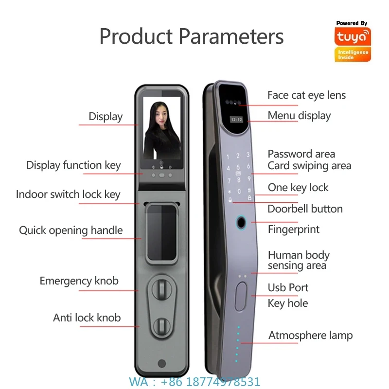 Wi-Fi対応顔認識スマートロック、安全な家庭用防犯ドア、猫 - Smart Home Door Lock のレビューと価格