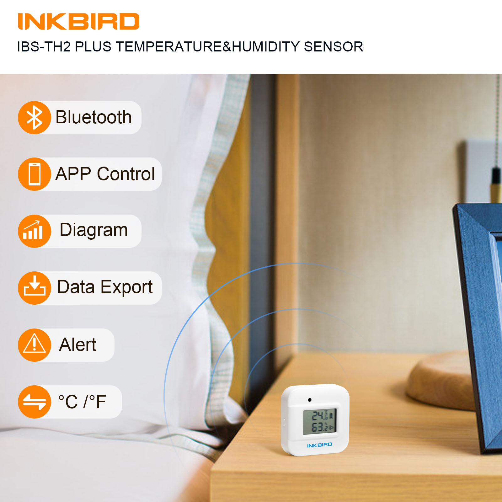 Inkbird-バックライト付きBluetooth湿度計およ - Smart Home Plus のレビューと価格