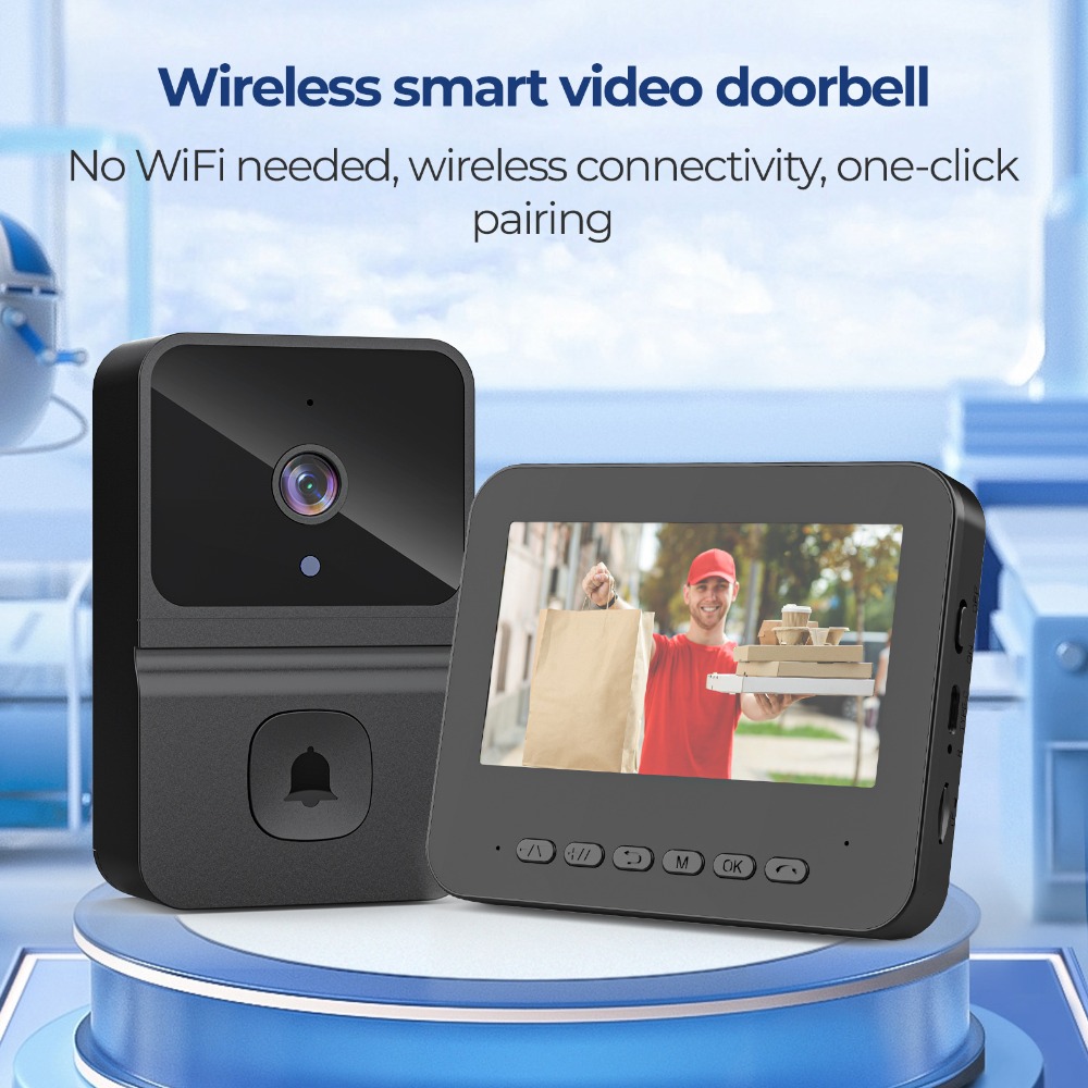 ワイヤレススマートビデオドアベル 4.3インチディスプレイ画 - Smart Home Video のレビューと価格