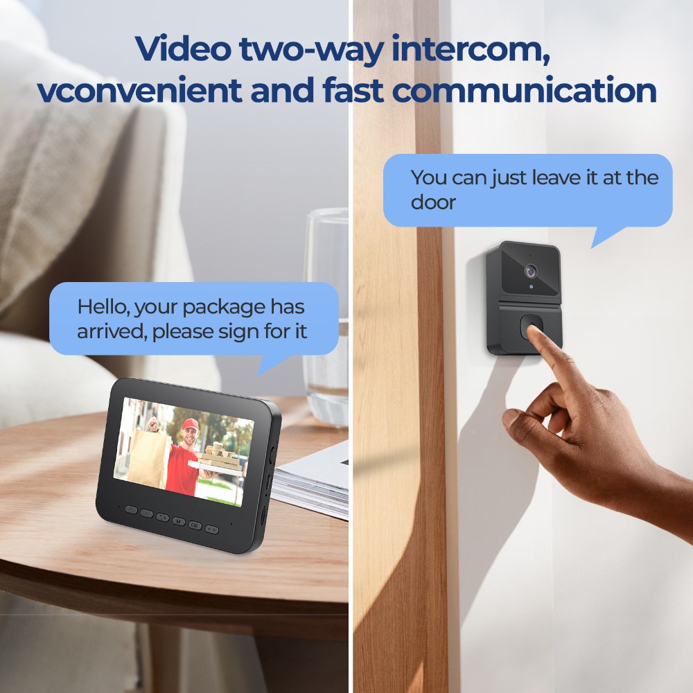 ワイヤレススマートビデオドアベル 4.3インチディスプレイ画 - Smart Home Video のレビューと価格